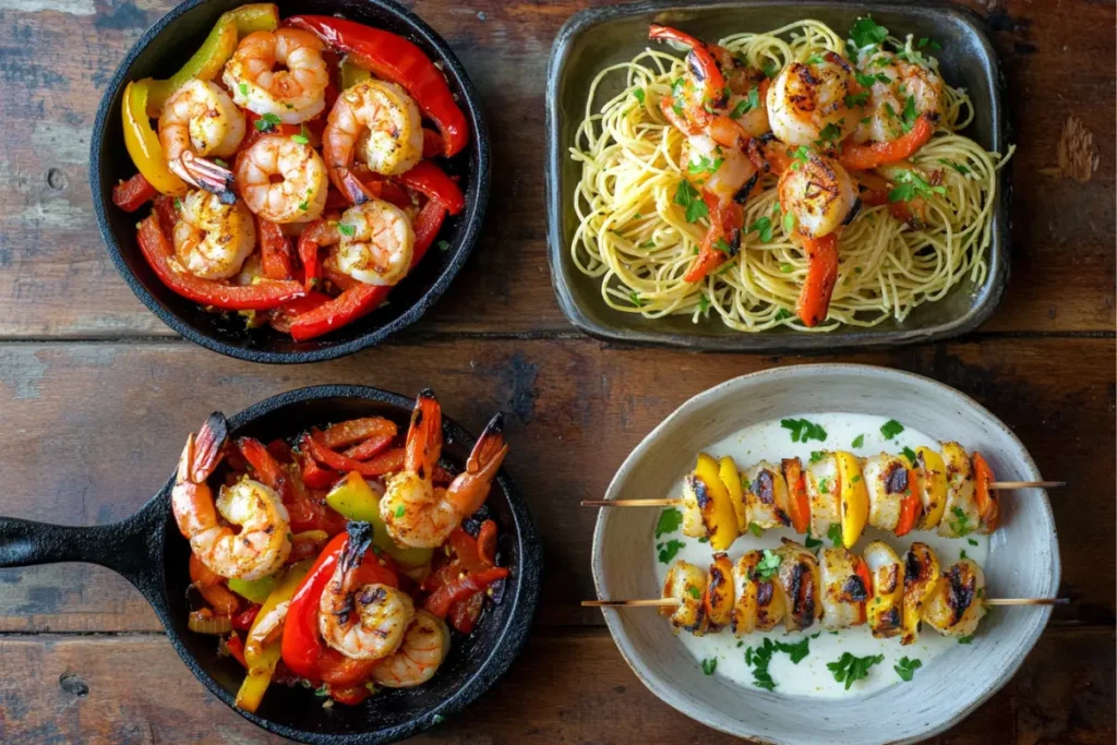 Tiger Shrimp recipes: Cajun skillet, garlic butter pasta, lemon herb skewers, and scampi bowls
