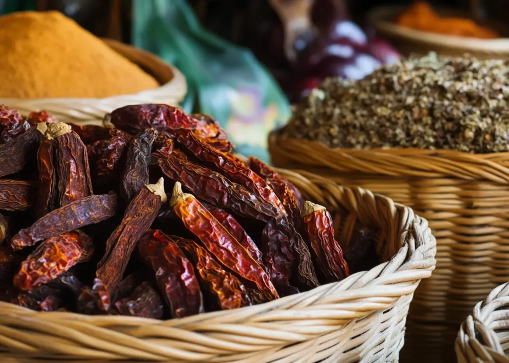 Dried Chile Morita peppers stored in an airtight glass jar for long-term freshness
