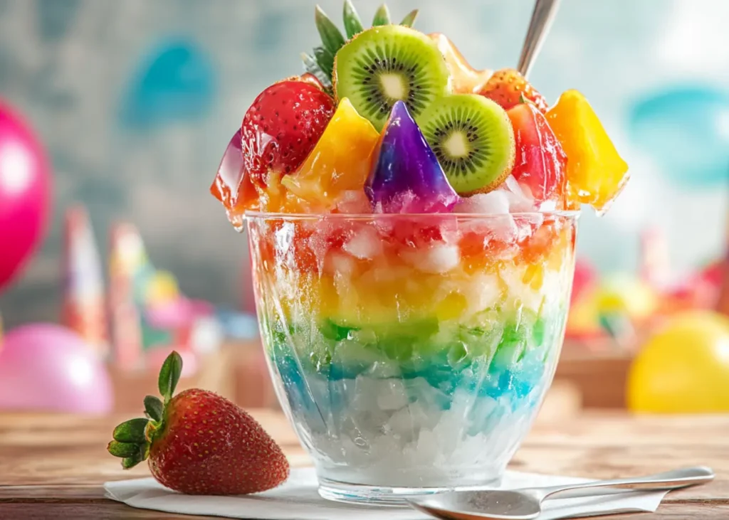 Assorted Snow Cone Syrup flavors in cups
