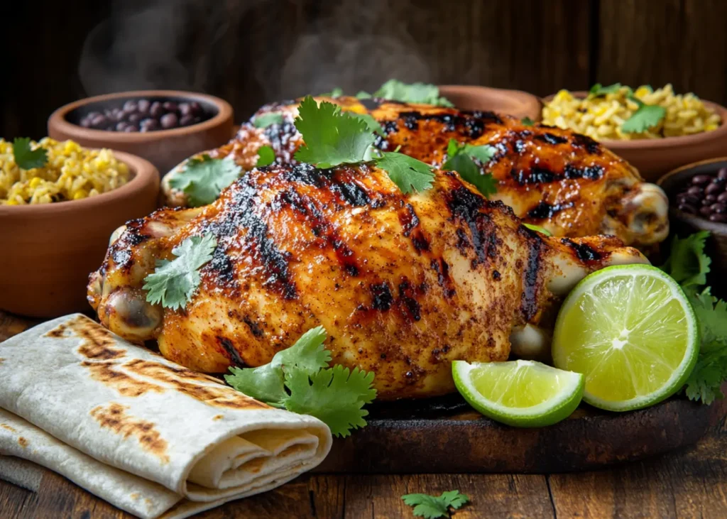 Juicy grilled Pollo Loco chicken with lime and cilantro