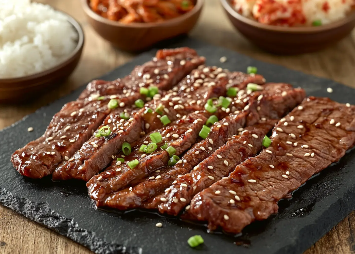 Sizzling Trader trader joe's bulgogi with sesame seeds and rice